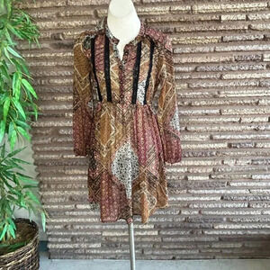 Davina Bohemian Hippie Festival Sheer Tunic Top Mini Dress